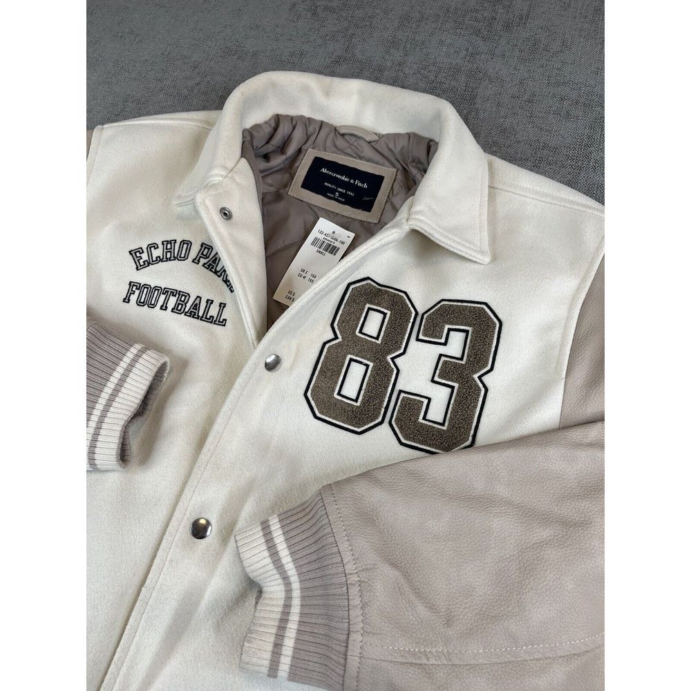*NWT* Abercrombie & Fitch Echo Park Football Varsity Bomber Letterman Jacket (S) - Picture 1 of 16
